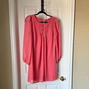 Coral Long Sleeve Dress